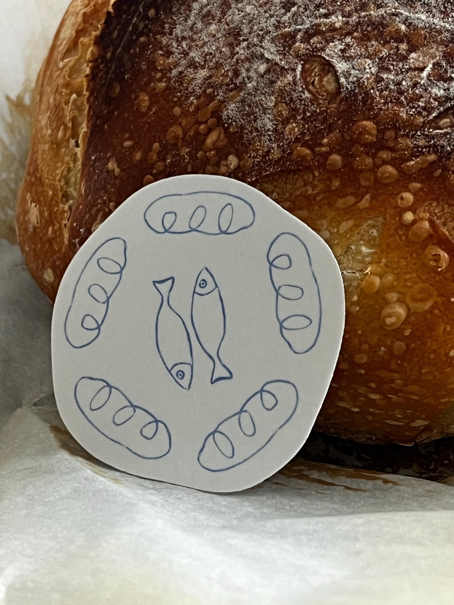 Loaves and fishes sticker