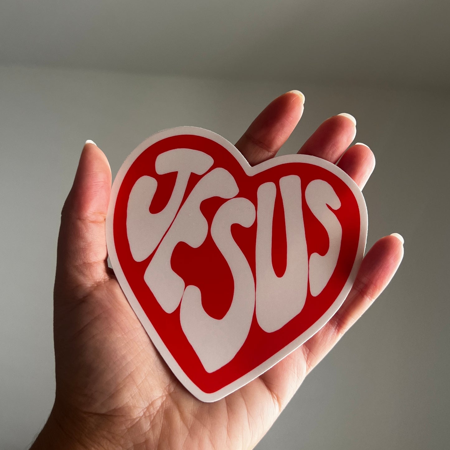 JESUS HEART vinyl decal bumper sticker