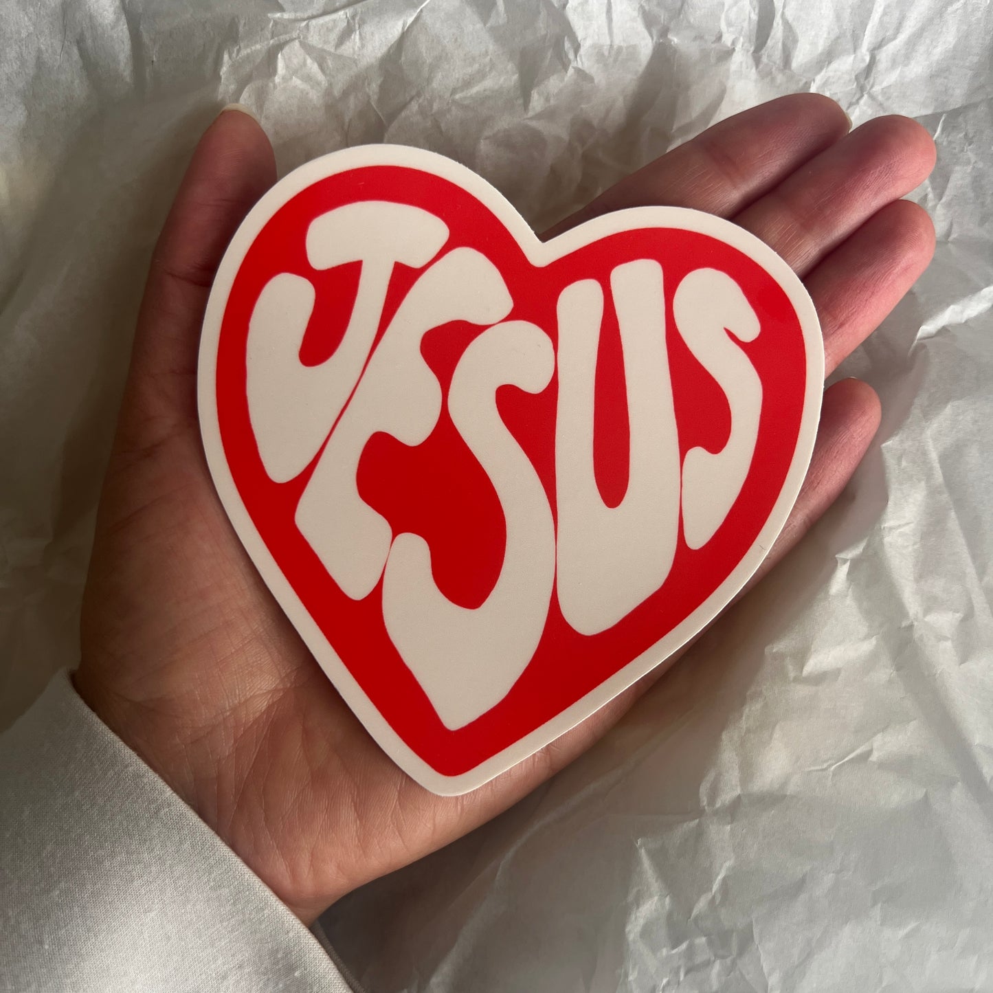 JESUS HEART vinyl decal bumper sticker
