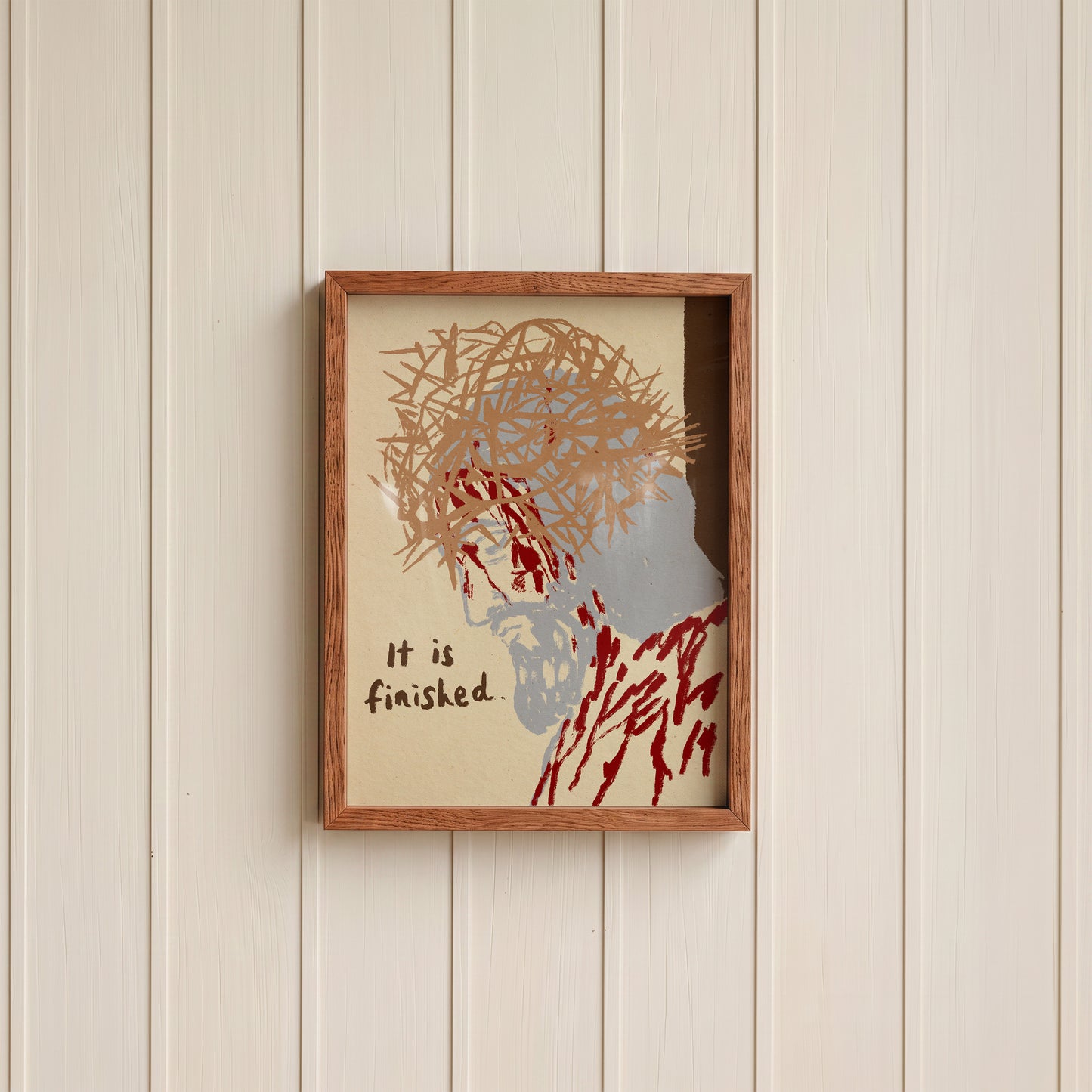 It Is Finished Christian Art Print | Jesus Crown of Thorns (Digital Download)